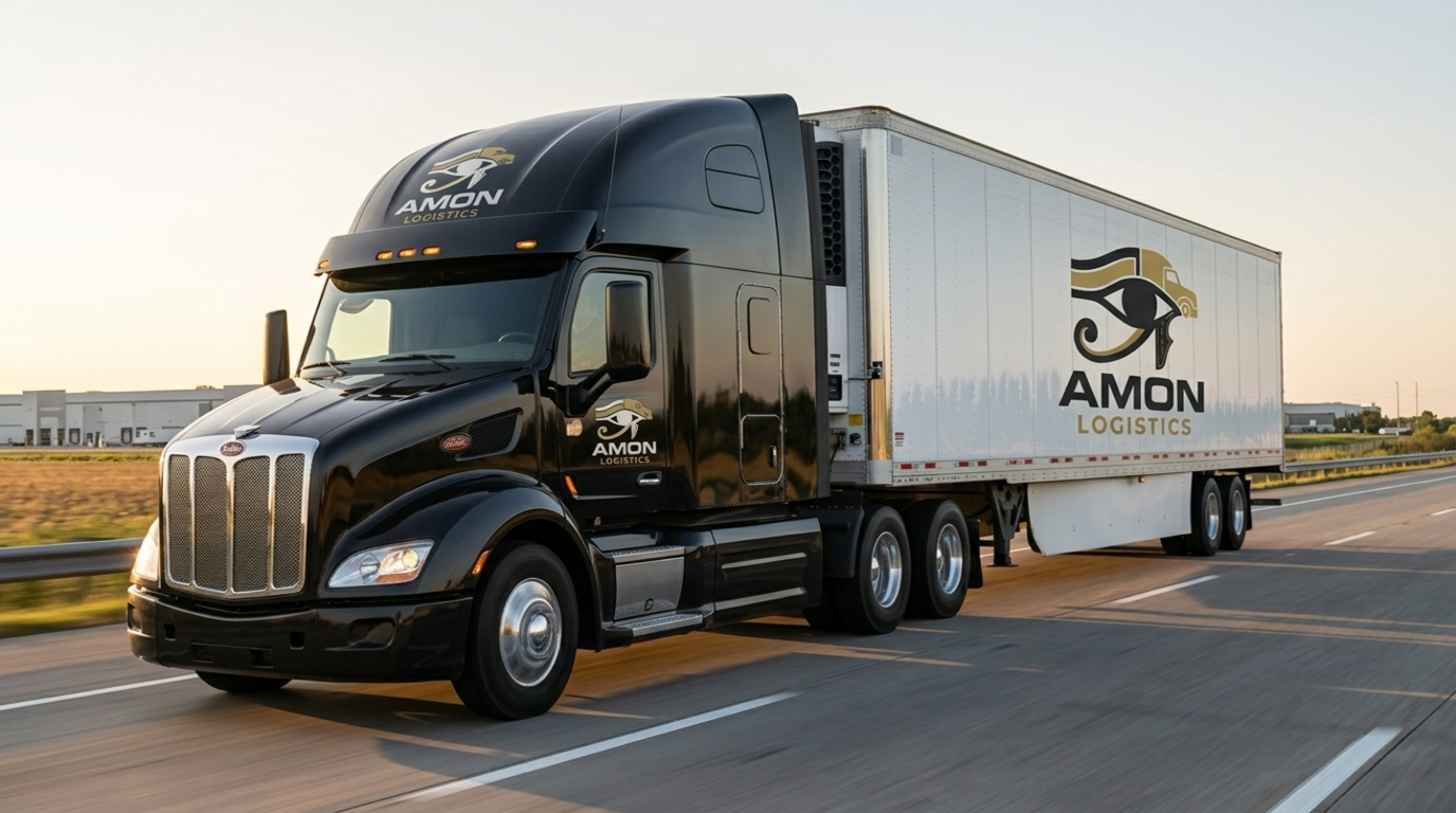 Amon Logistics semi-truck on the highway